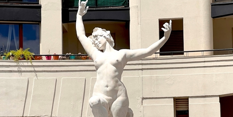 Haut de la statue restaurée