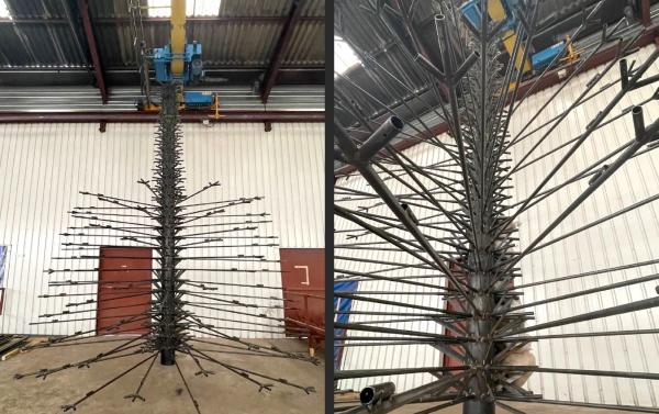 La structure avec ses rallonges metalliques