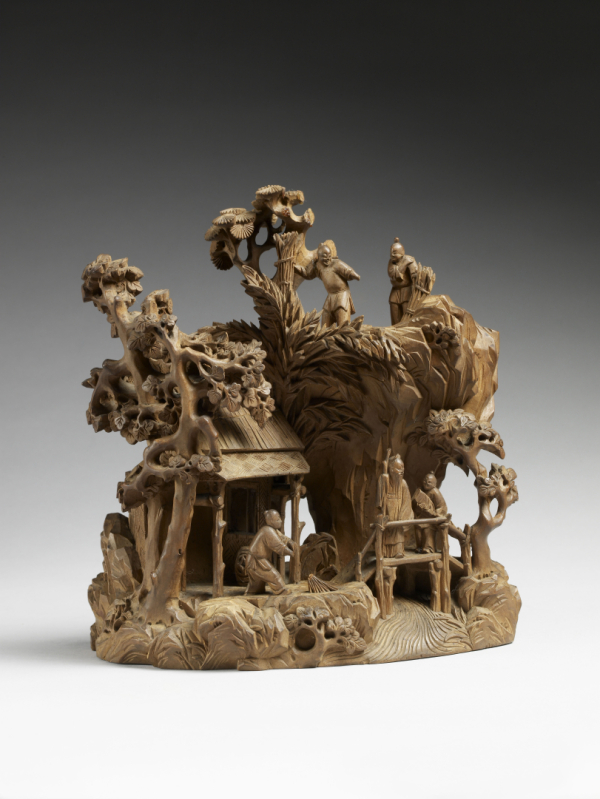 Sculpture d'un ermitage dans les montagnes, 19e siècle, dynastie Qing (1664-1912) 